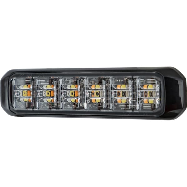 5 Inch Wide Angle Tri-Color LED Strobe Light, Amber/Green/Clear